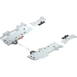 Set (TIP-ON BLUMOTION Einheit + Mitnehmer + Adapter), für MERIVOBOX, Typ S1, NL=270-349 mm, Gesamtgewicht des Auszugs=10-20 kg, links/rechts, R7035