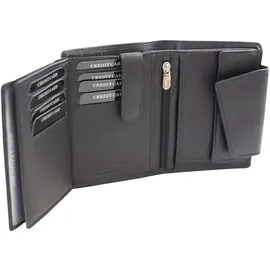 LEAS Damenbörse Hochformat Geldbörse schwarz