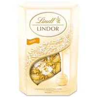 Lindt Schokolade LINDOR Kugeln Weiß | 500 g | ca. 40 Kugeln Weiße Schokolade mit unendlich zartschmelzender Füllung im süßen Cornet | Pralinen Geschenk | Schokoladen Geschenk