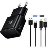 USB C Ladegerät mit 2 Ladekabel für Samsung Galaxy M11 Schnellladegerät Ladeadapter Typ C Netzteil