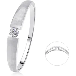 Diamantring ONE ELEMENT "0,05 ct Diamant Brillant Ring aus 585 Weißgold" Gr. 54, silber, Fingerringe, Damen, 54,mit Diamant, Weißgold 585-Diamanten, Weißgold 585, Diamanten, Damen Gold Schmuck