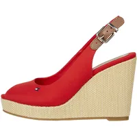 Tommy Hilfiger Espadrilles Iconic Elena Sling Back Wedge Keilabsatz, Rot (Fierce Red), 40