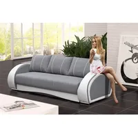 JVmoebel Sofa Multifunktionales Schlafsofa mit Textilpolsterung in Rosa-Weiß, Made in Europa grau