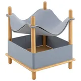 COSTWAY Tierbett, Katzenhaus Bambus, 2 Etagen, mit Hängematte