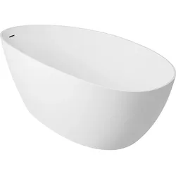 Badewanne Ebba, freistehend, Überlauf seitlich (Ausführung: Badewanne EBBA 1700x620x770mm 255l Mineralguss)