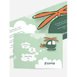 Kindergeburtstagseinladung selbst gestalten mit Spruch und Fotos im Onlinedesigner bei Meine-Kartenmanufaktur.de