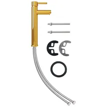 vidaXL Waschtischarmatur Mischbatterie Golden 12x30 cm