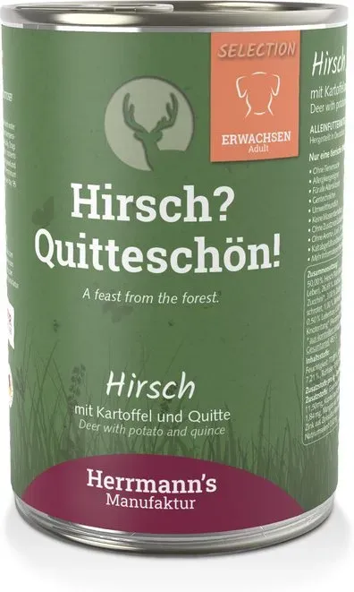 HERRMANN'S MANUFAKTUR Hirschfleisch-Katzenfutter für ausgewachsene Katzen 400 g
