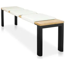 Lycce Bankauflage WEISS Klemmkissen Sitzkissen 1 Leiste 35cm Klemmtiefe Kunstleder, Breite 40cm x Klemmteife 35cm / Sitztiefe 38cm x Höhe 6cm