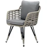 Xlmoebel Sessel Eleganter Terrassenstuhl in Grau im luxuriösen Rattan-Design (Sessel), Hergestellt in Europa grau