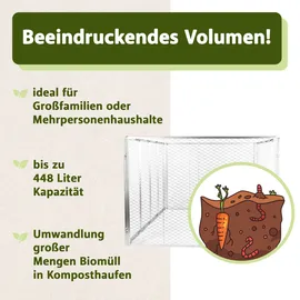 Lemodo Metallkomposter 448 l inkl. Deckel + Bodengitter