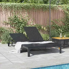 vidaXL Sonnenliege 206 x 62,5 x 74 cm Schwarz