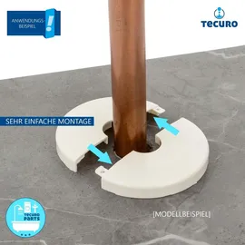 tecuro Scharnierrosette Ø 12 mm x Ø 85 mm x 8 mm - Kunststoff ABS weiß - tecuro