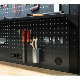 feistos Werkbank Holz/Metall/Stahl schwarz 124 kg