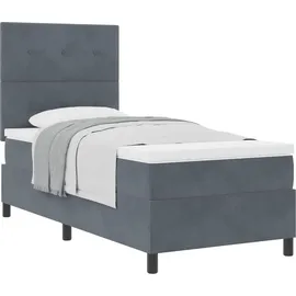 vidaXL Boxspringbett 100 x 200 cm Dunkelgrau