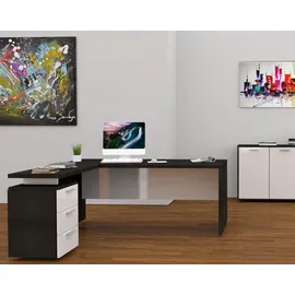INOSIGN Eckschreibtisch »New Selina«, Schreibtisch, Schubkästen, mit oder ohne Monitoraufsatz, B 180/160 cm grau