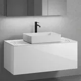 neoro n50 Unterschrank B: 120 cm mit 1 Auszug, Waschtisch B: 58 cm weiß matt, B: 120.5 BN0065WM+BN0434WH+BN0404C1