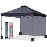 luxuskollektion Faltpavillon 3 x 3 m inkl. Seitenwand Schwarz