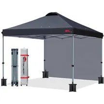 luxuskollektion Faltpavillon 3 x 3 m inkl. Seitenwand Schwarz