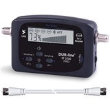 DUR-line SF 2500 Pro Satfinder LCD Display digitales Satelliten-Messgerät Sat-Antenne SAT Finder inkl. F-Kabel Schwarz