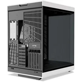 HYTE Y70 Zweikammer ATX Midi Tower Gaming Gehäuse Schwarz/Weiß mit Glasfenster