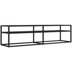 vidaXL TV-Schrank Schwarz Marmor-Optik 160x40x40,5 cm Hartglas