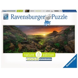 Ravensburger Puzzle Sonne über Island 1000 Teile Panorama Puzzle, Puzzleteile bunt