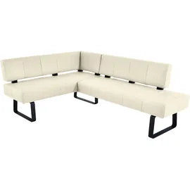 K+W Komfort & Wohnen Eckbank K+W KOMFORT & WOHNEN "Spider II", weiß (bianco 33, schwarz), B:165cm H:88cm T:227cm, Sitzbänke, Eckbank, Sitzsteppung, bequem durch Sandwichbauweise, 2 Stellmaße