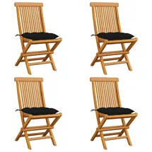 vidaXL Gartenstuhl 50 x 114,2 x 34,5 cm schwarz 4 St.