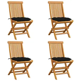 vidaXL Gartenstuhl 50 x 114,2 x 34,5 cm schwarz 4 St.