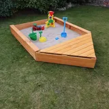 Promadino Holzsandkasten Multi mit Dach mehrfarbig