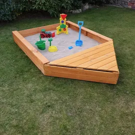 Promadino Holzsandkasten Multi mit Dach mehrfarbig
