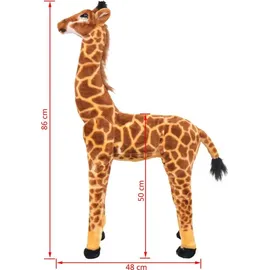 vidaXL Giraffe Plüschtier 85 cm Braun/Gelb