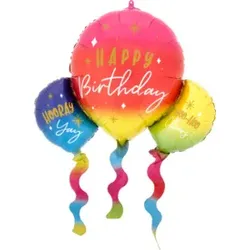 AMSCAN Folienballon Happy Birthday Balloons 4156601