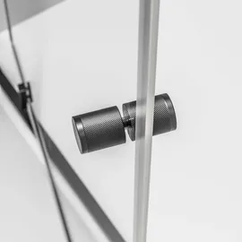 Bernstein NT604 Nischendusche mit Drehtür 90 x 190 cm 6 mm Klarglas schwarz matt