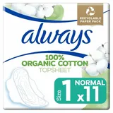 0,40€/Stück- 10x Always Cotton Protection Binden,Größe 1 Normal mit Flügeln–11St