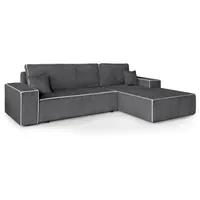 Beautysofa Ecksofa ERNI, inkl. Schlaffunktion, Bettkasten, L-Form Polsterecke im modernes Stil, stilvoll Corner Schlafsofa grau