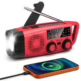 Notfallradio mit Kurbel und Solar, Gemmac Kurbelradio Solar Ladegerät 2000mAh Power Bank USB AM/FM/SW Radio mit SOS-Alarm Taschenlampe, Dynamo Notfall Ausrüstung für Camping Outdoor Survival Kit
