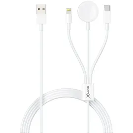 Xlayer 3-in-1 Multifunktions-Kabel für Apple Produkte 1.5m Weiß