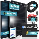 sunniva SUNNIVA® Balkonkraftwerk Black Frame BIFAZIAL 2288W/2000W mit Astro Energy Inverter