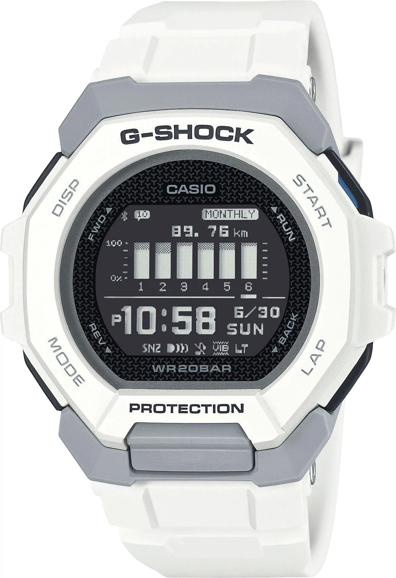 Smartwatch CASIO G-SHOCK Smartwatches weiß Armbanduhr, Herrenuhr, Bluetooth, bis 20 bar wasserdicht