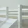 Homestyle4u Hochbett 90x200 mit Vorhang Lattenrost und Rutsche in Weiß Blau, Holz Kiefer Turm Tunnel Rutsc