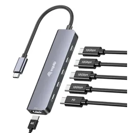 Equip Adapter USB-C->HDMI/3xUSB-C/USB PD 4k/ 60hz 0.25m Alu. - Adapter - Digital/Daten (133499)