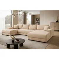 mebloland Ecksofa VIENA 328x182 cm mit Schlaffunktion, Bonellfederkern und Bettkasten - Beige2