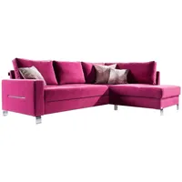 JVmoebel Ecksofa Design Ecksofa L-Form Sofa Couch Polster Schlafsofa Textil, Made in Europa rosa