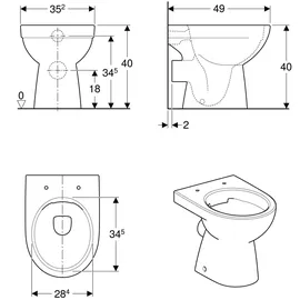 Geberit Renova Stand-WC (500480018)