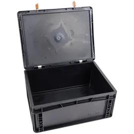 WeTec Lagerbehälter mit Scharnierdeckel, ESD, 400 x 300 x 185 mm