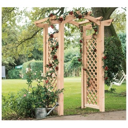 Gartenpergola Laubengang Siders mit Bogen – Rankbogen aus Douglasie, naturbelassen – Gartenbogen für dekorative Ein- und Durchgänge