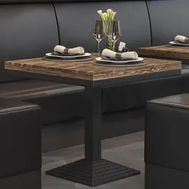 GGM Möbel MPY | Bistro Massiv Tisch | Quadratisch | 70 x 70 x 81 cm | Walnuß / Schwarz