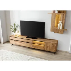MASSIVMOEBEL24.DE Wien Lowboard 235 cm x 52 cm x 43 cm Beige Holz, Massivholz